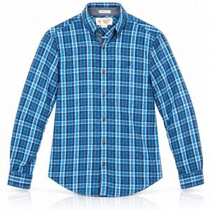 Original Penguin Shirt Mens M Blue Plaid Heritage Slim Fit Long Sleeve